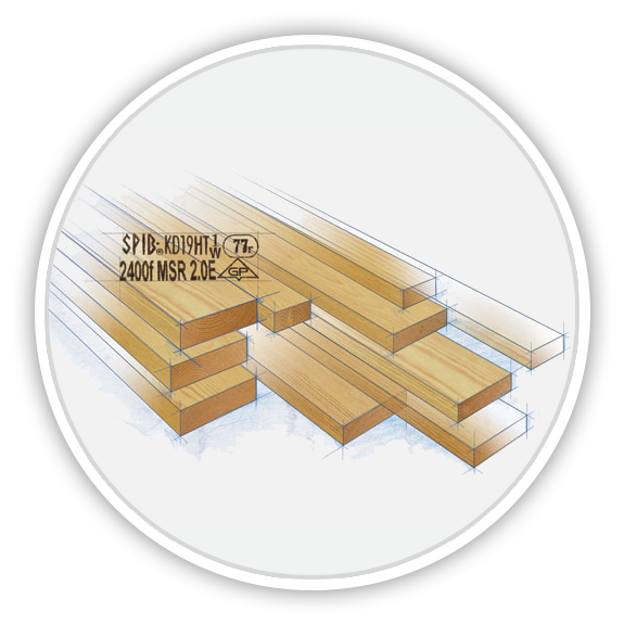 illustration of pieces of lumber